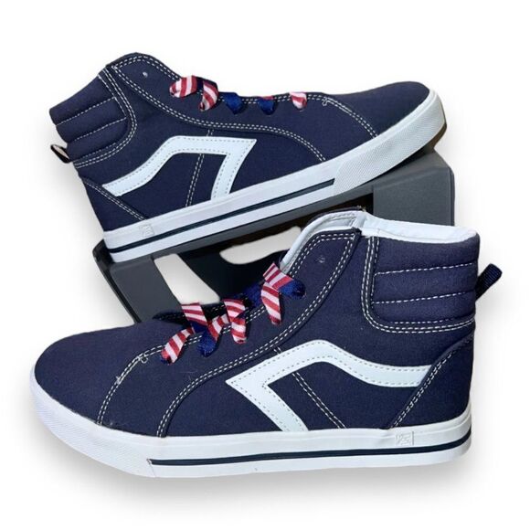 Airspeed Canvas Mid-Top Sneakers Navy Blue / White Youth 5 - Picture 1 of 11